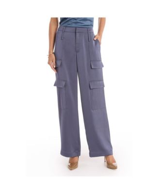Women's Milan Satin Cargo Pant - Navy