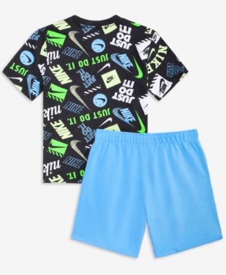 Boys' 4-7 Printed T-Shirt & Shorts  2-Piece Set