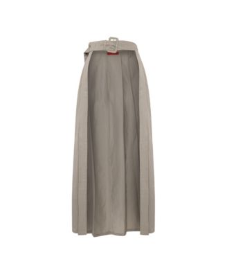 Women's Linen-Blend Shiny Woven Belted Skirt