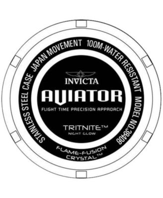 Men's 38406 Aviator Quartz 3 Hand Blue Dial Watch