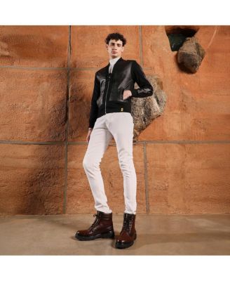 Men's Onyx Black Self-Block Bomber Jacket