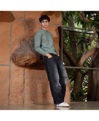 Men's Geo-Jacquard Knit Pullover Sweater