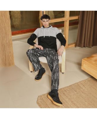 Men's Coin Grey & Onyx Black Block Pullover Hoodie