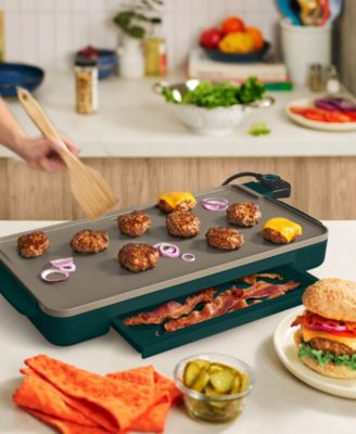 10" x 20" Griddle with Warming Tray, Forest Green