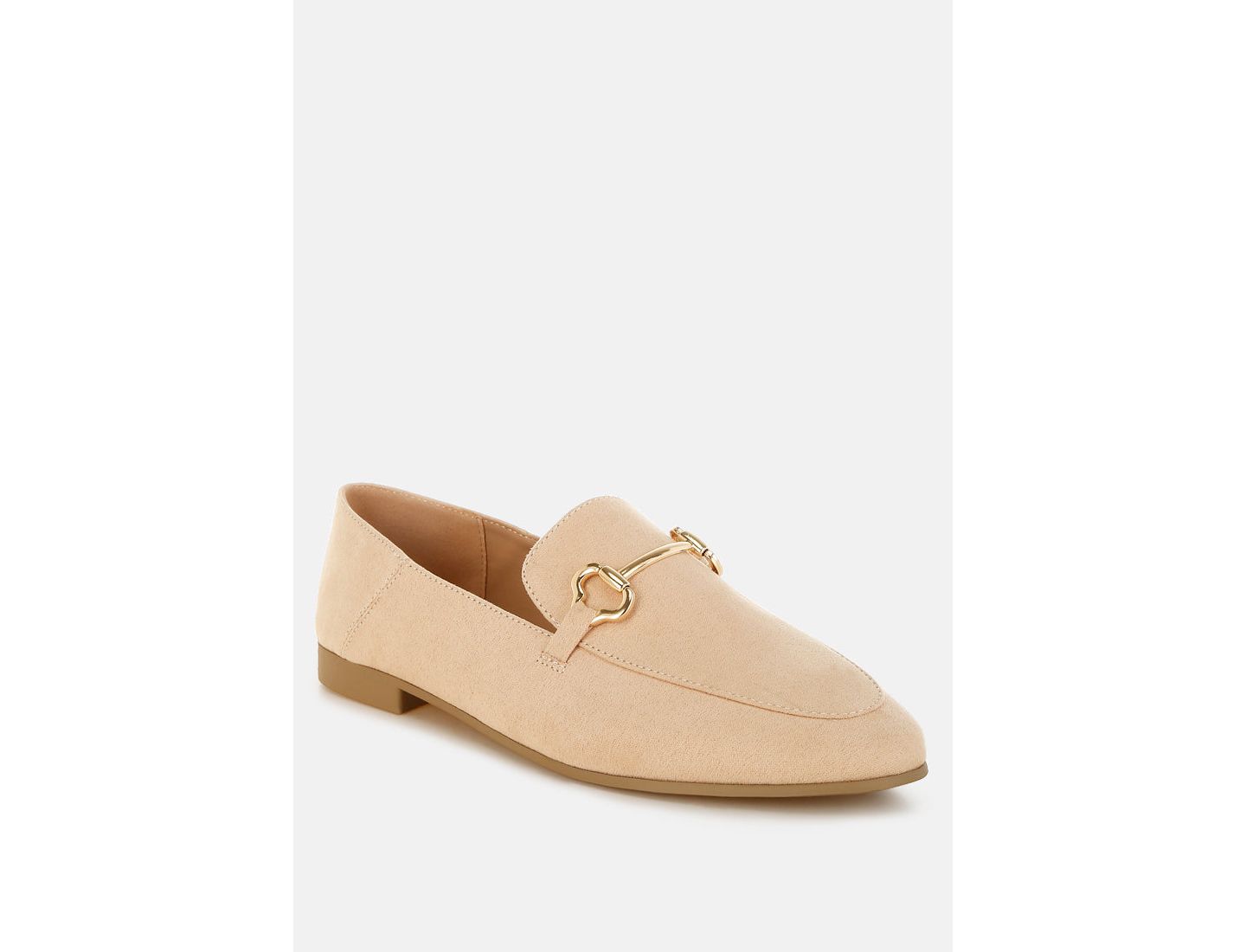 Женские туфли London Rag Noltas Horsebit Embellished Flat, цвет: Бежевая искусственная кожа — фото 1