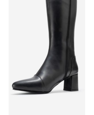 Women's Osmera Leather Block Heel Knee High Boot