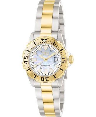 Women's 6895 Pro Diver Quartz 3 Hand White Dial Watch