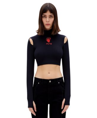 Women's Cotton Long Sleeve Crop Top