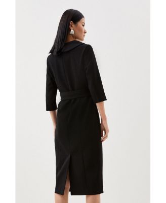 Women's Roll Neck Pencil Midi Dress