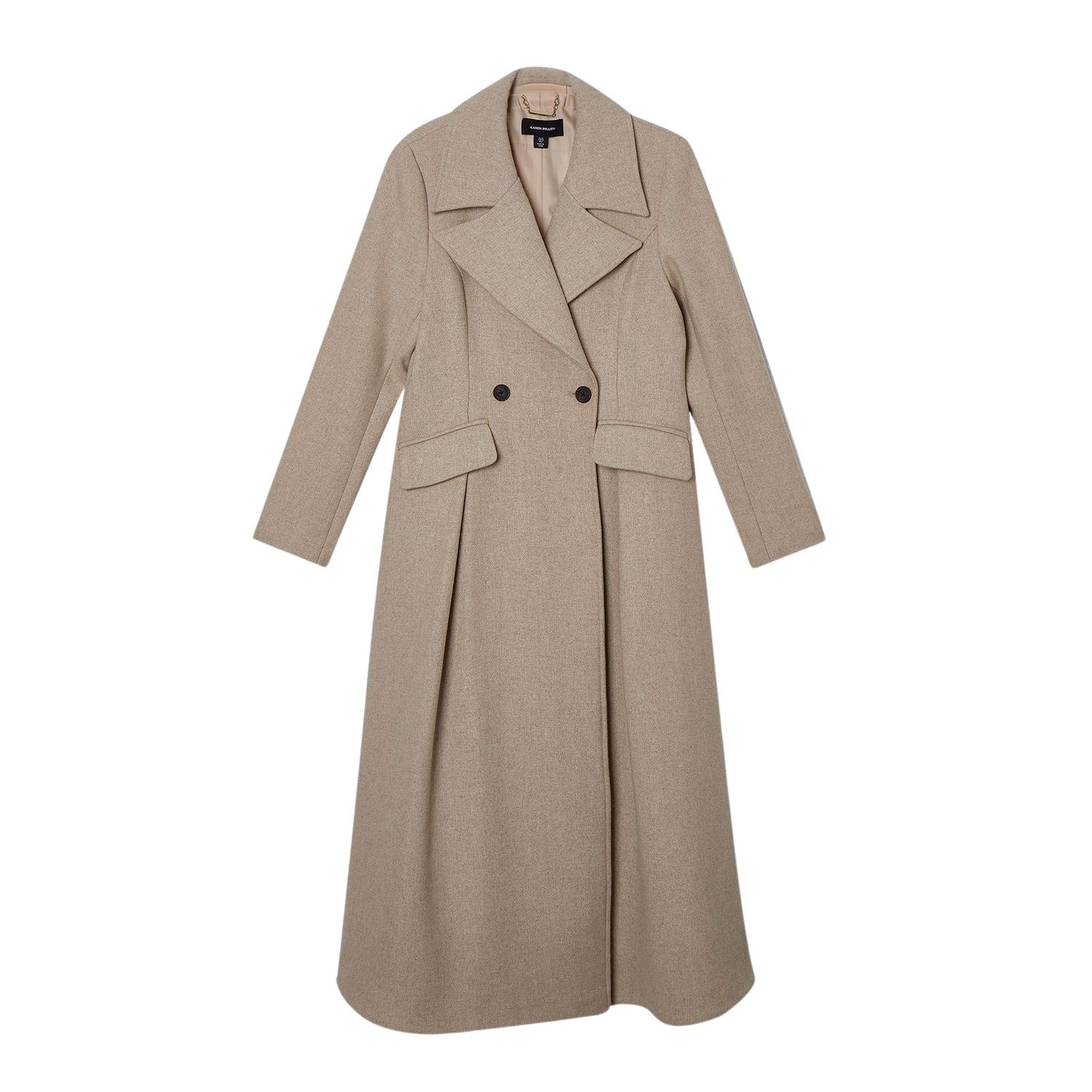 Women's Wool Tailored Flared Skirt Midi Coat