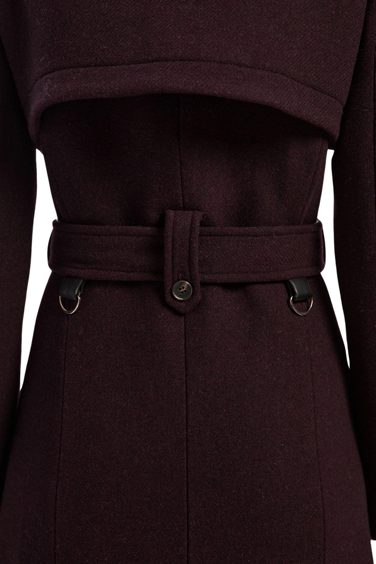 Женское пальто Karen Millen Wool Trench Maxi, цвет: Винный — фото 5