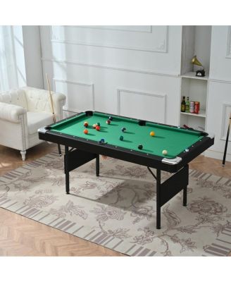 Foldable Pool Table with Cue Sticks & Accessories – Indoor MDF & Steel Billiard