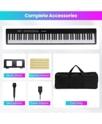 88 Key Foldable Electric Keyboard Piano with Wireless MIDI and Dual Speakers