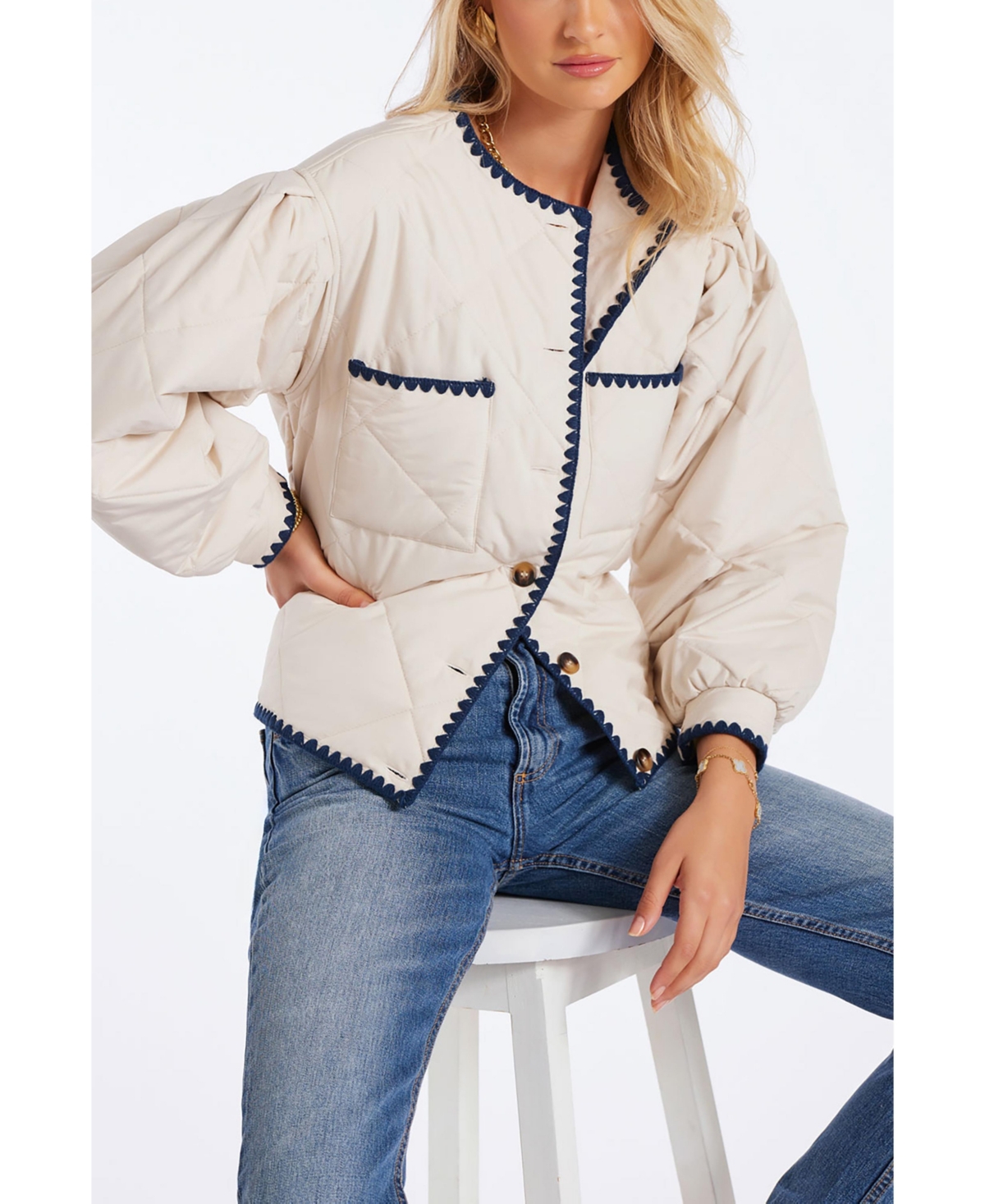 Bishop + Young Women's Brooklyn Whipstitch Quilted Jacket