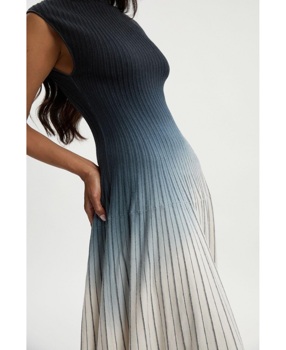 Karen Millen Women's Dip Dye Detail Knitted Maxi Dress