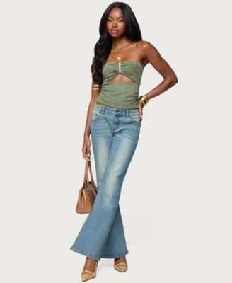 Women's Jenni Washed Low Rise Flared Jeans