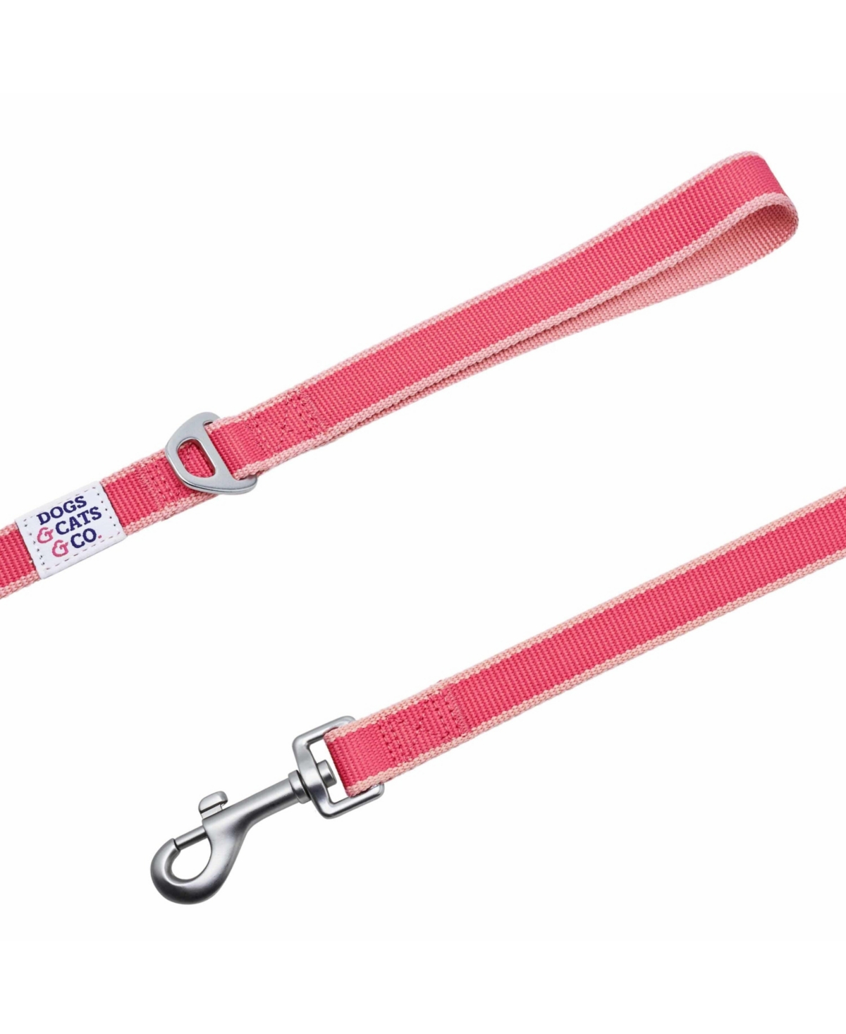 Dogs & Cats Co. Two-Tone Contrast Trimmed Dog Leash with Aluminum D-Ring