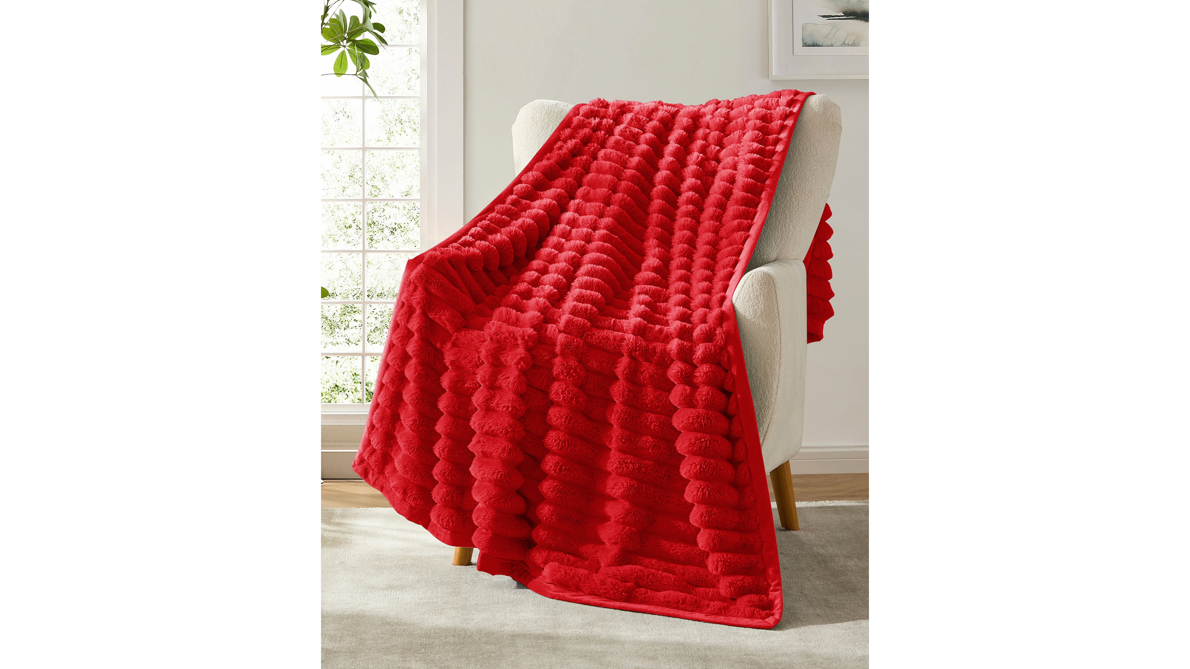 Nestl Ultra Plush Raschel Mink Blanket, Twin/Full