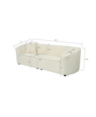 Streamdale 87" Curved Contemporary Beige Sofa: Plush, Streamlined, Durable - Stylish Living
