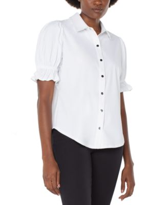 Petite Puffed-Sleeve Top