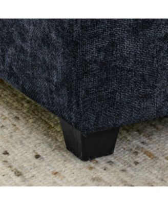 Comfy Cloud 4-Seat Chenille Sofa Sleeper with Ottomans & Pillows (Blue)