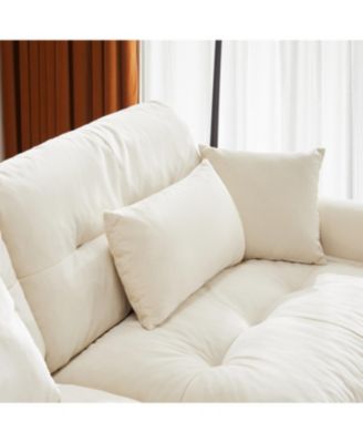 Streamdale U Shape Modular Sectional Sofa Couch with Two Movable Ottomans, Cream