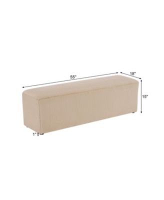 Streamdale Almond Long Plush Ottoman, Modern Simple Footstool and Seat for Home Use