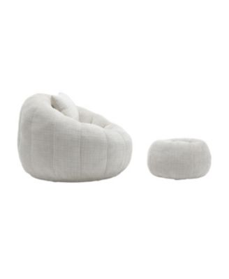 Modern Bean Bag Chair with Ottoman for Adults