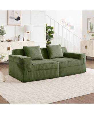 Modular 2 Seat Loveseat Boneless Sofa, Cloud Sectional Couch with Deep Seat