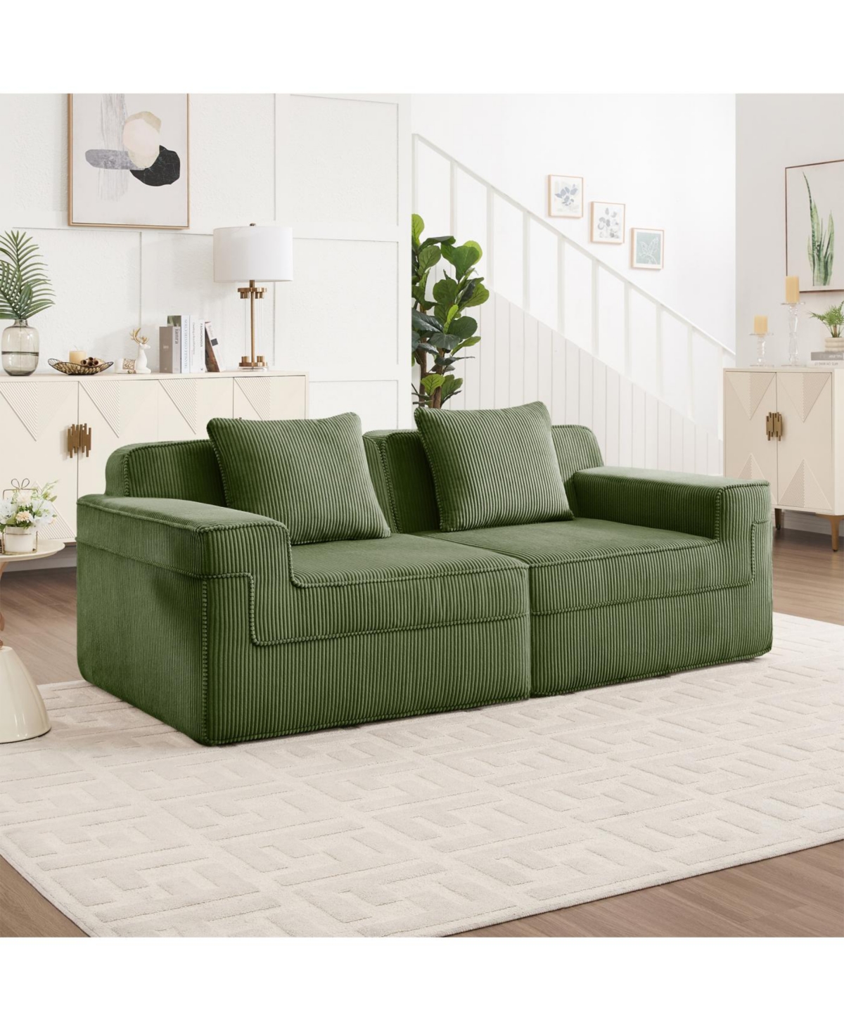 Streamdale Furniture Modular 2 Seat Loveseat Boneless Sofa, Cloud Sectional Couch with Deep Seat