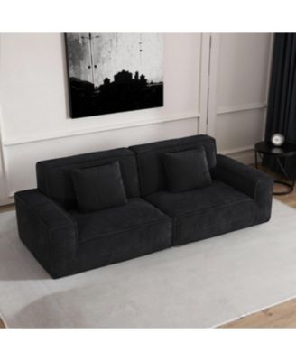 Streamdale 106.3" Large Striped Fabric Compression Sofa - Modern, Comfortable Living Room Furniture