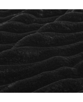 Streamdale Black U-shaped Corduroy Sofa with Pull-out Bed & Storage Chaise