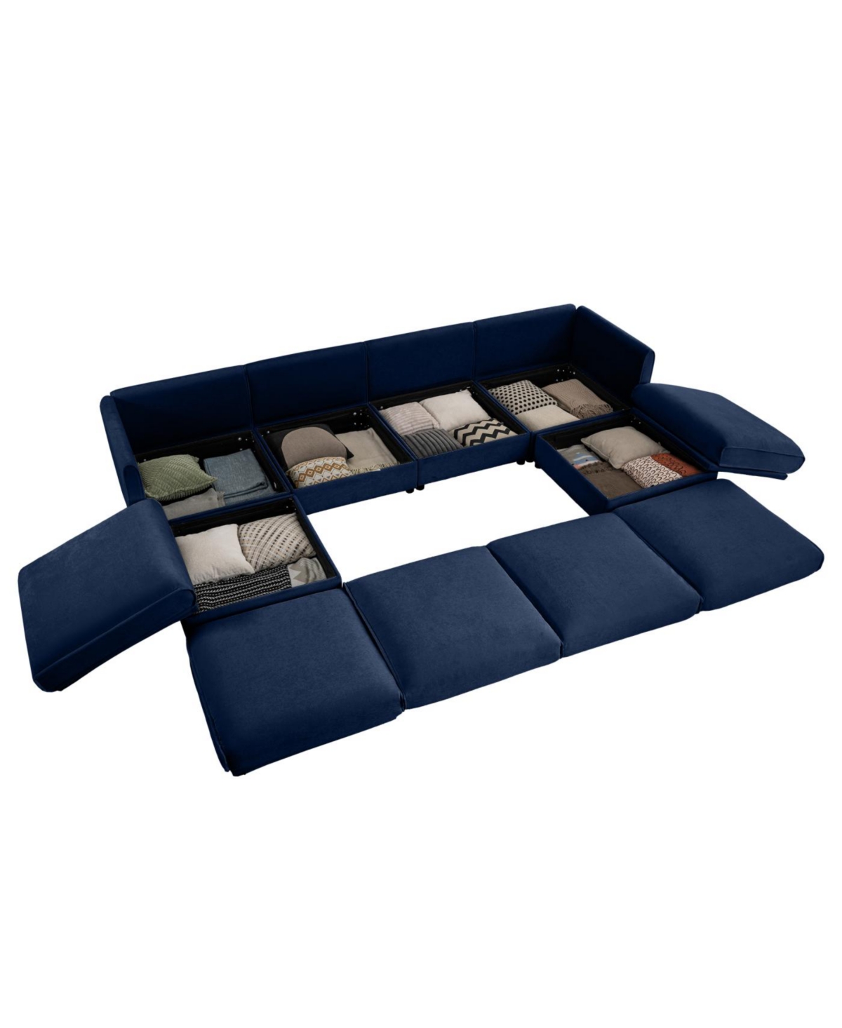 Streamdale Furniture Modular Sectional Sofa with Storage, Extra Large U Shaped Couch, Blue