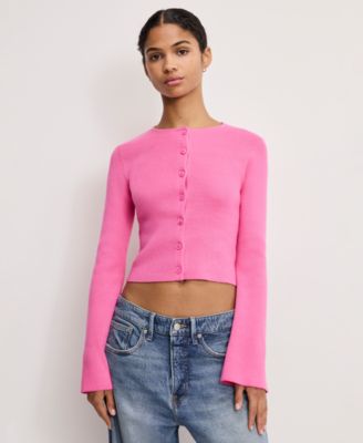 Women's Bell Sleeve Knit Cardigan Sweater, Regular & Plus Size