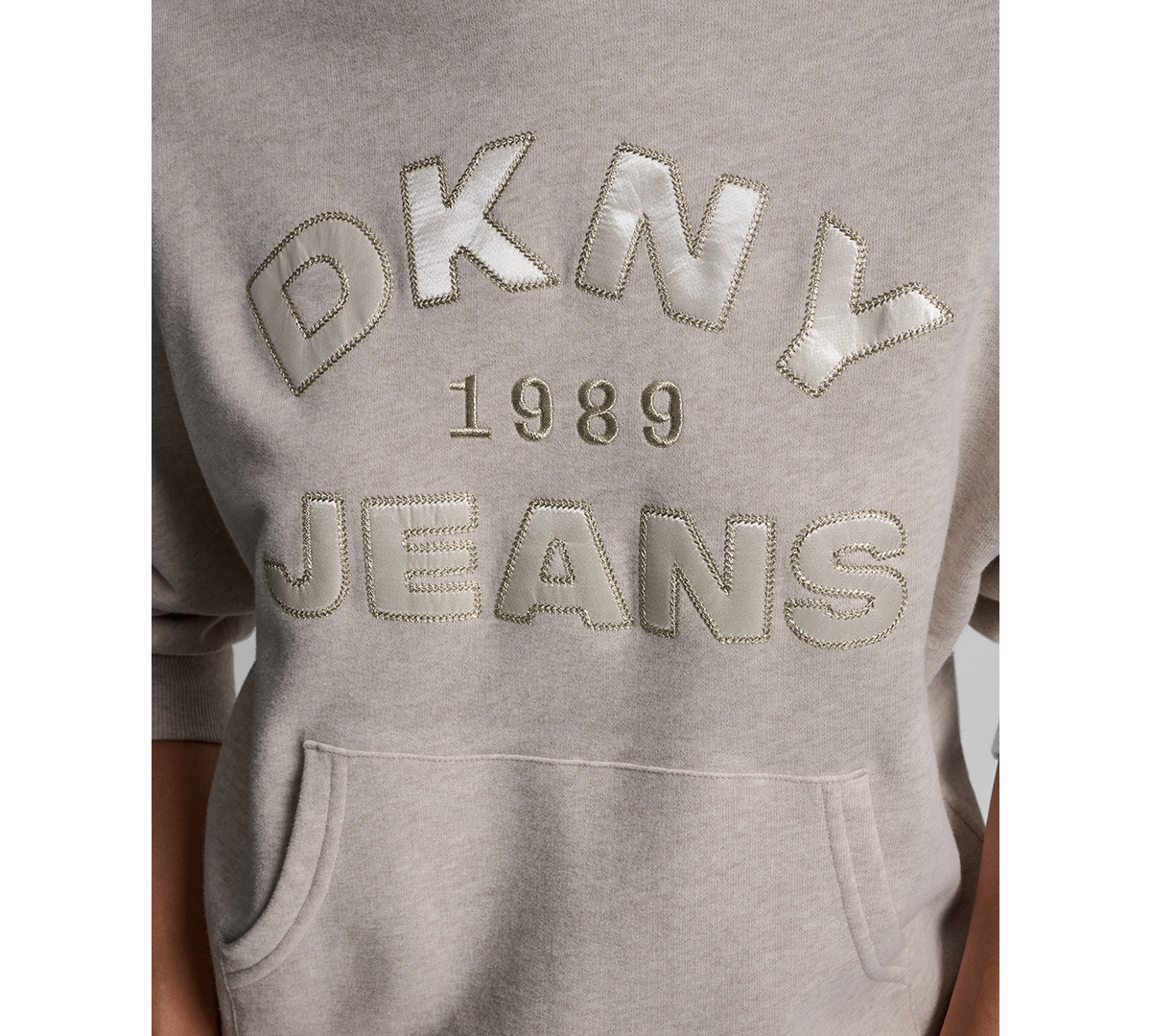 Dkny Jeans Women's Applique Chainstitch Logo Hoodie