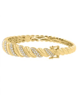 Diamond Bangle Bracelet (1-1/2 ct. t.w.) in 14k Yellow Gold