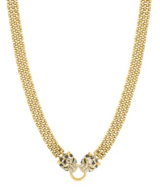 White & Black Diamond Necklace (7/8 ct. t.w.) in 14k Yellow Gold