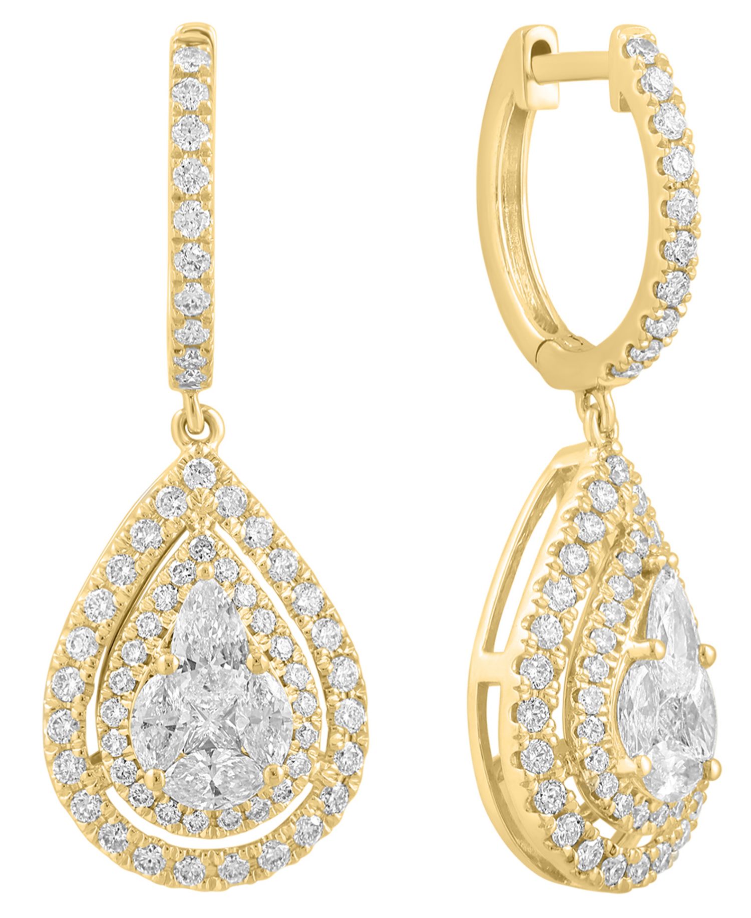 Diamond Drop Earrings (1-1/8 ct. t.w.) in 14k Yellow Gold
