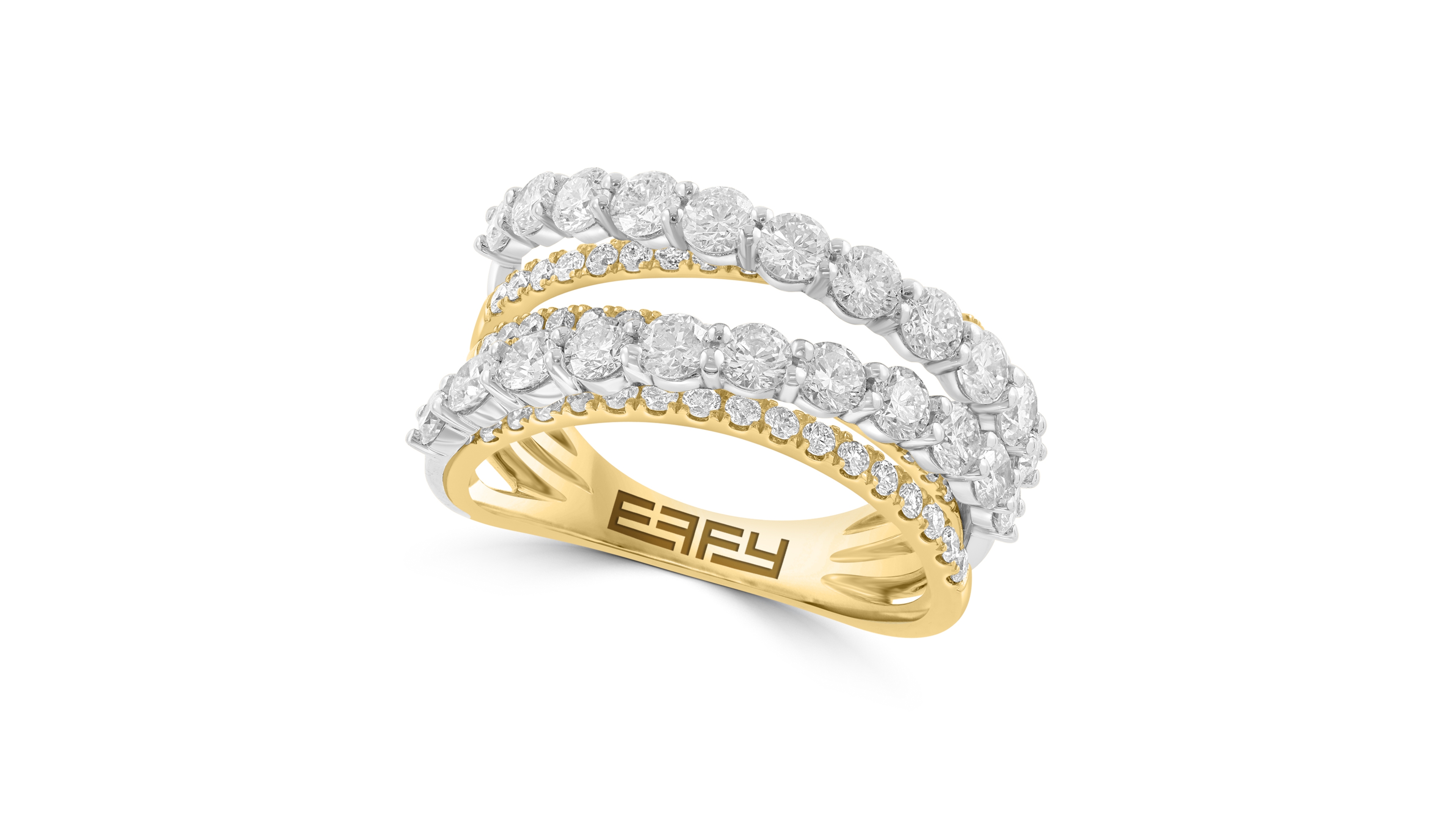 Effy Collection Diamond Ring (2-1/10 ct. t.w.) in 14k White & Yellow Gold