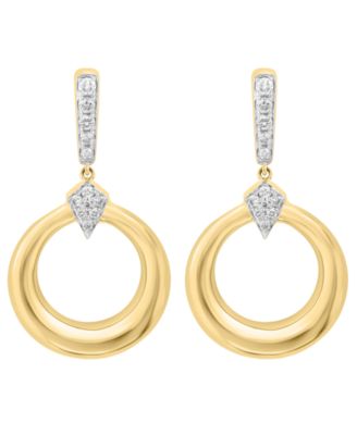 Diamond Earrings (3/8 ct. t.w.) in 14k Yellow Gold