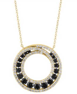 White, Black Diamond Necklace (1-5/8 ct. t.w.) in 14k Yellow Gold