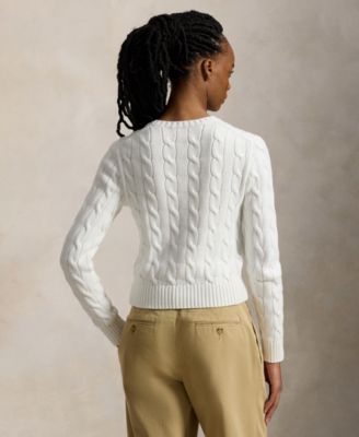 Women's Flag Cable-Knit Cropped Sweater