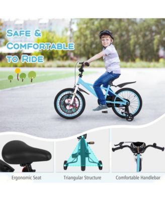 Kids Bike with Dual Brakes Adjustable Seat and Training Wheels for Ages 3 to 8