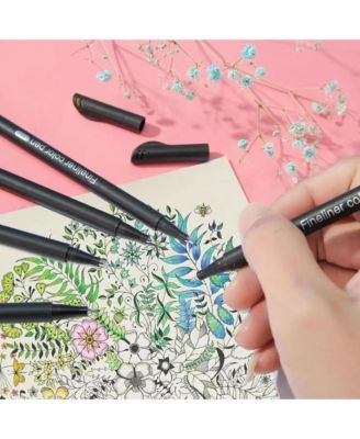 24 Pcs Colouring Pens, Fineliner Pens for Painting, Sketching, Doodling, Drafting and Art Projects