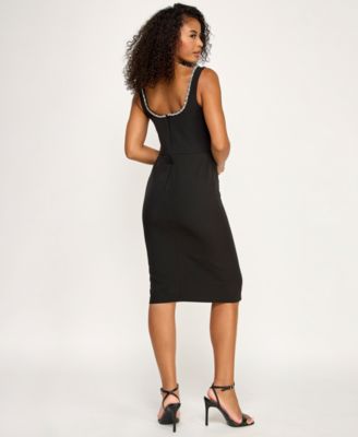 Juniors' Scoop Neck Midi Dress