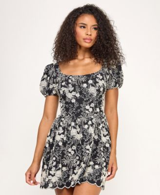 Juniors' Square Neck Mini Dress