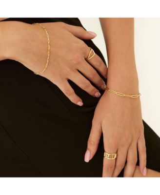 Sterling Silver Rectangular Large Chain Bracelet