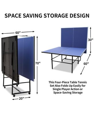 Foldable 9ft Table Tennis Set with Net, Paddles & Balls – Portable Ping Pong Table