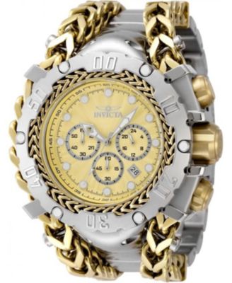Men's 48190 Gladiator Quartz Chronograph Silver, Gold Dial Watch