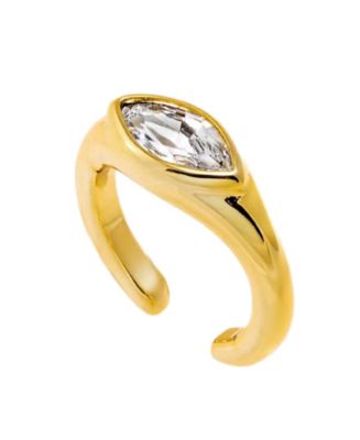 by Adina Eden Cubic Zirconia Gold Plated Gold Plated Marquise Bezel ...